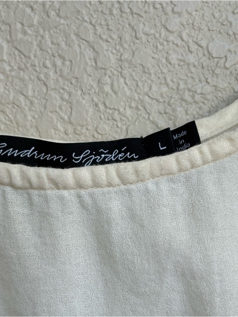 Gudrun Sjödén Ivory Cotton Embroidered Midi Dress Large Boho - Picture 6 of 6